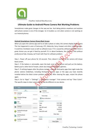 Ultimate Guide to Android Phone Camera Not Working Problems