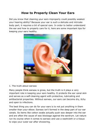 How to Properly Clean Your Ears
