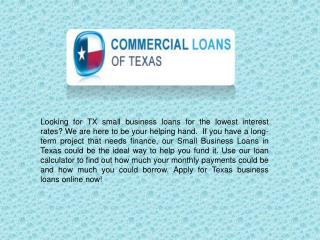 Low Doc Commercial Loans Texas