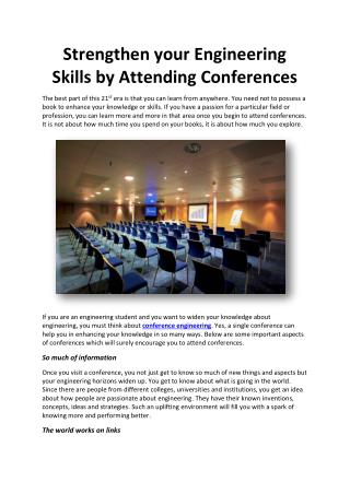 Strengthen your Engineering Skills by Attending Conferences