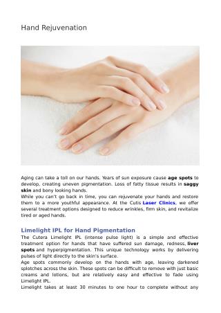 Hand rejuvenation