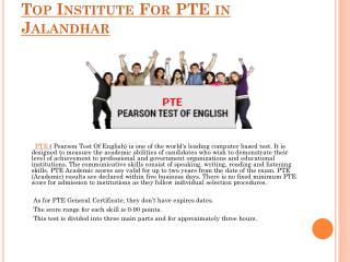 Top institute for pte in jalandhar