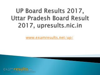 UP Board Results 2017, UP Board 10th Results, UP Board 12th Results
