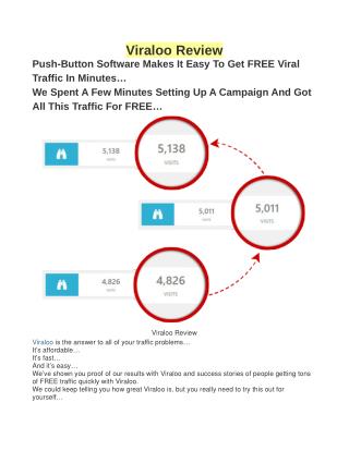 Viraloo Review Push-Button Software Makes It Easy To Get FREE Viral Traffic In Minutes… We Spent A Few Minutes Setting