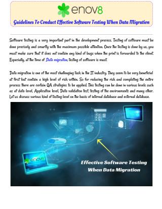 Guidelines To Conduct Effective Software Testing When Data Migration