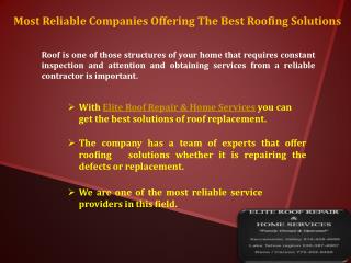 The Best Roof Replacement Solutions