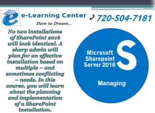 Managing Microsoft SharePoint Server 2016