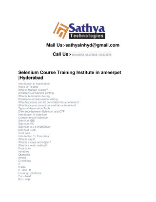 Selenium course training institute ameerpet hyderabad – Best software training institute