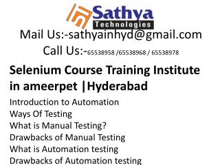 Selenium course training institute ameerpet hyderabad – Best software training institute