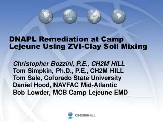 DNAPL Remediation at Camp Lejeune Using ZVI-Clay Soil Mixing