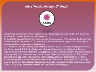 Akra Hotels|Antalya 5* Hotel