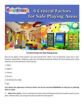 6 Critical Factors for Safe Playing Areas