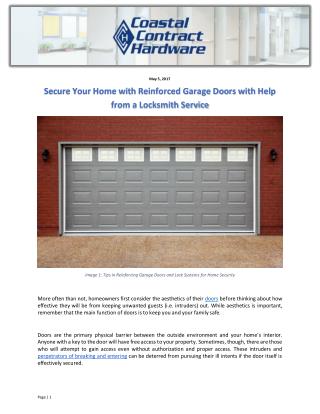 Secure Your Home with Reinforced Garage Doors with Help from a Locksmith Service