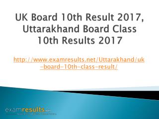 UK Board 10th Result 2017, Uttarakhand Board Class 10th Results 2017