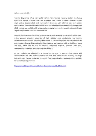 carbon nanomaterials