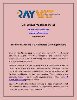 Furniture Modeling is a New Rapid Growing Industry