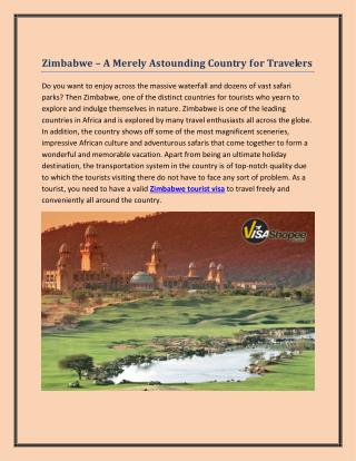 Zimbabwe – A Merely Astounding Country for Travelers