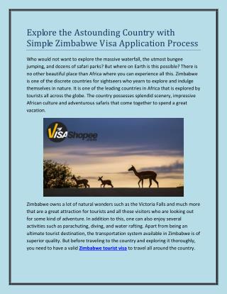 Explore the Astounding Country with Simple Zimbabwe Visa Application Process