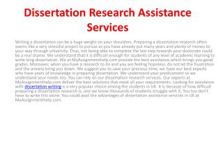 Dissertation Research Assistance Services