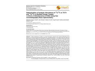 Determination of Isotopic Abundance of 13C/12C or 2H/1H and 18O/16O in Biofield Energy Treated 1-Chloro-3-Nitrobenzene (