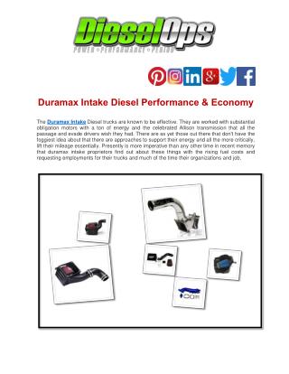 Duramax Intake Diesel Performance & Economy