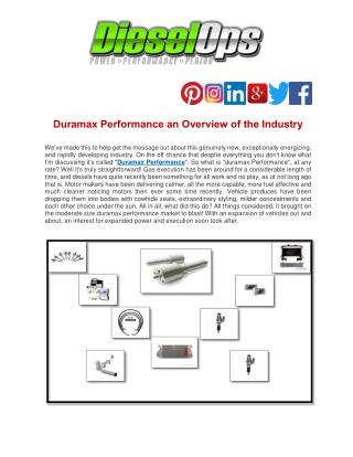 Duramax Performance an Overview of the Industry