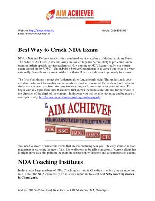 Nda Coaching in Chandigarh