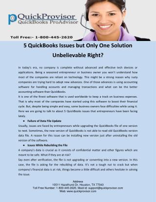 5 QuickBooks Issues but Only One Solution Unbelievable Right?