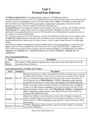 Twisted Pair Ethernet