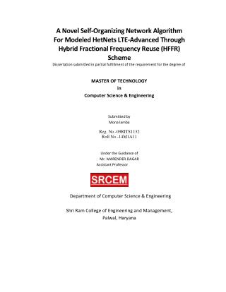 A Novel Self-Organizing Network Algorithm For Modeled HetNets LTE-Advanced Through Hybrid Fractional Frequency Reuse (HF