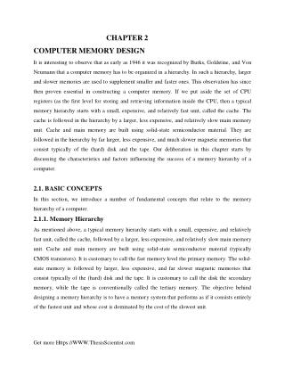 COMPUTER MEMORY DESIGN