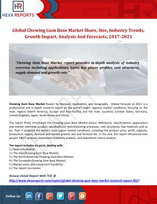 Global Chewing Gum Base Market Research Report 2017