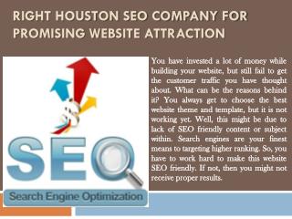 Right Houston SEO Company for Promising Website Attraction