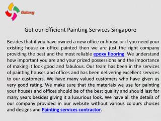 Get our efficient painting services Singapore