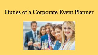 Duties of a Corporate Event Planner