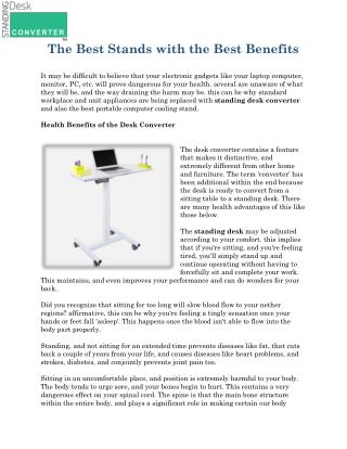 Standing Desk Converter for Laptop