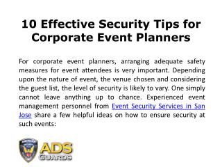 10 Effective Security Tips for Corporate Event Planners