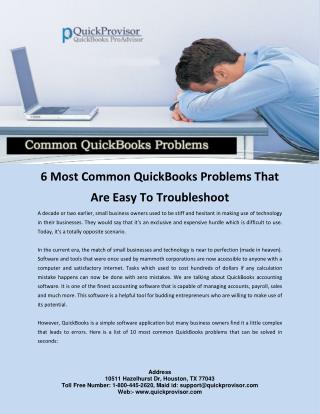 6 Most Common QuickBooks Problems That Are Easy To Troubleshoot