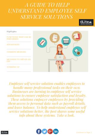A Guide to Help Understand Employee Self Service Solutions