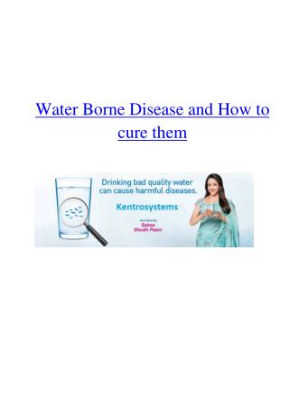 Water Borne Disease and how to cure them