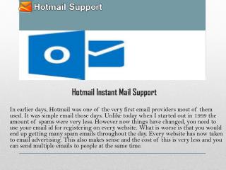 Hotmail Instant Mail Support