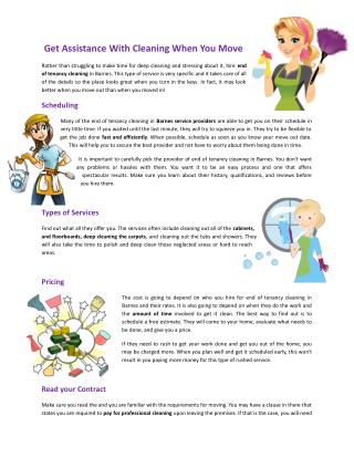 Get Assistance With Cleaning When You Move