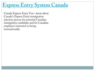 Express Entry Canada Visa