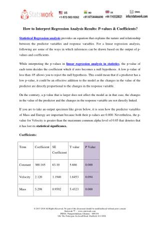 How to Interpret Regression Analysis Results: P-values & Coefficients?