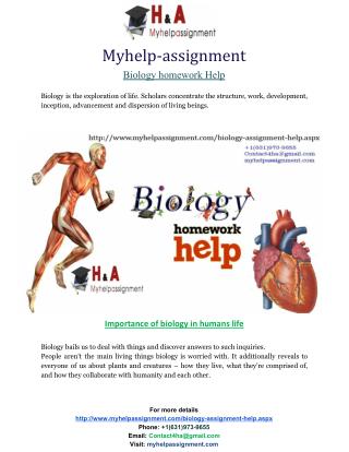 Biology homework Help