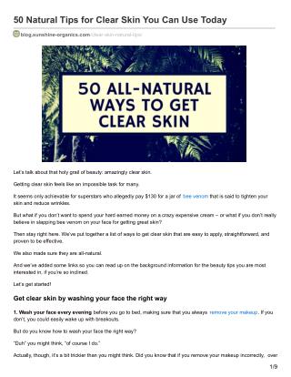 50 all-natural ways to get clear skin – Ultimate Guide