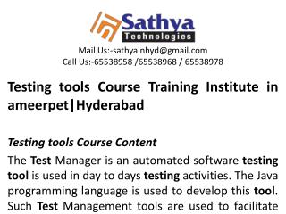 Testing Tools course training institute hyderabad