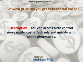 Price of birth control pills.