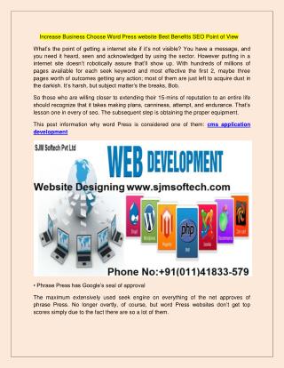 ncrease Business Choose Word Press website Best Benefits SEO Point of View