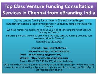 Top Class Venture Funding Consultation Services in Chennai from eBranding India